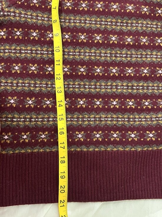 FAHERTY Women’s Highland Fair Isle Sweater Merino Wool Blend Size Small - Picture 15 of 15
